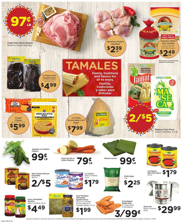 Food 4 Less Ad from 12/29/2021