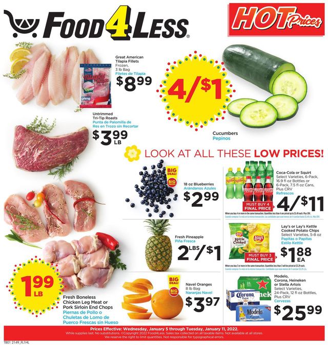 Food 4 Less Ad from 01/05/2022