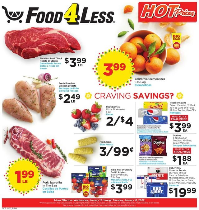 Food 4 Less Ad from 01/12/2022