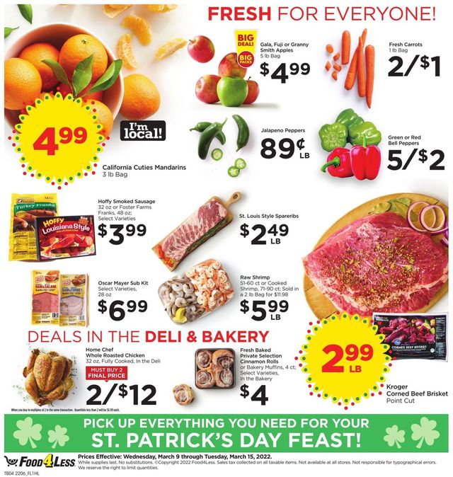 Food 4 Less Ad from 03/09/2022