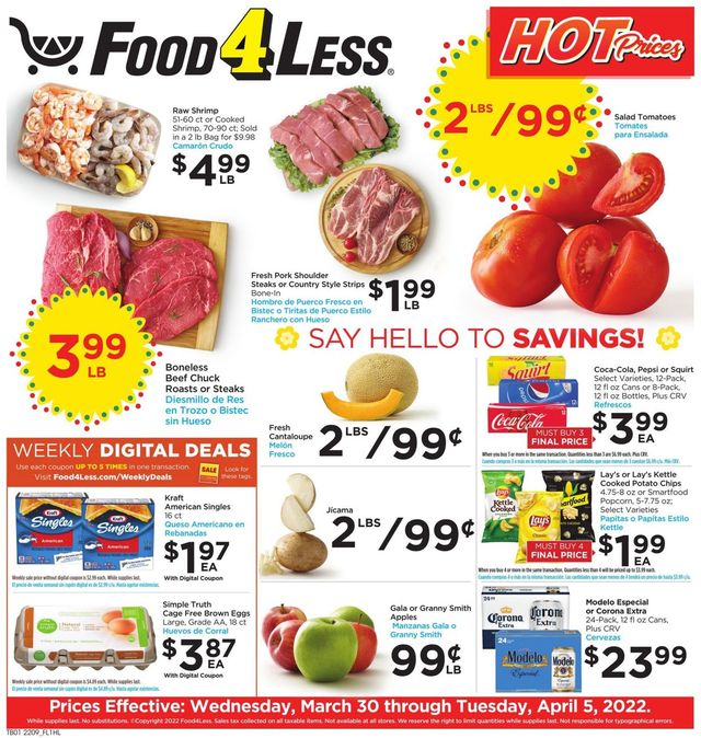 Food 4 Less Ad from 03/30/2022