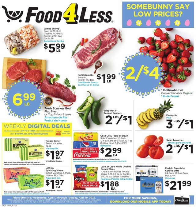 Food 4 Less Ad from 04/13/2022