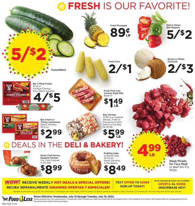 Food 4 Less Ad from 07/13/2022