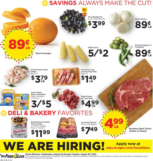 Food 4 Less Ad from 08/24/2022