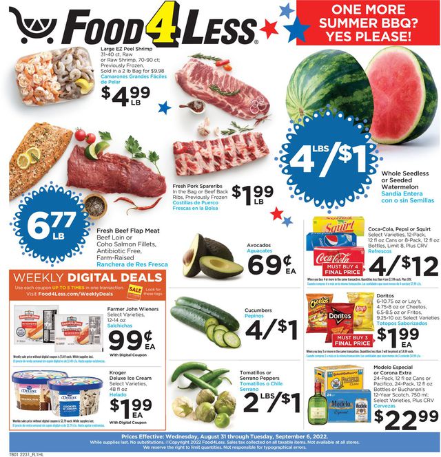 Food 4 Less Ad from 08/31/2022