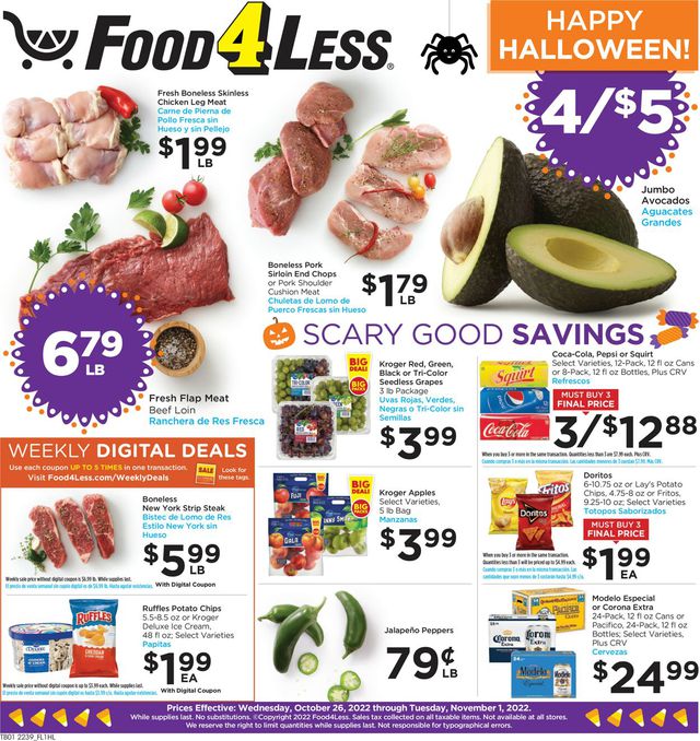 Food 4 Less Ad from 10/26/2022