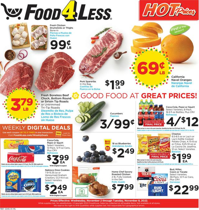 Food 4 Less Ad from 11/02/2022
