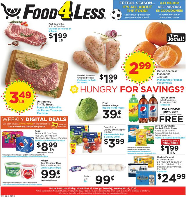 Food 4 Less Ad from 11/25/2022