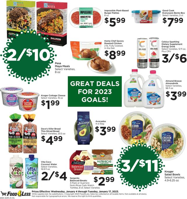 Food 4 Less Ad from 01/04/2023
