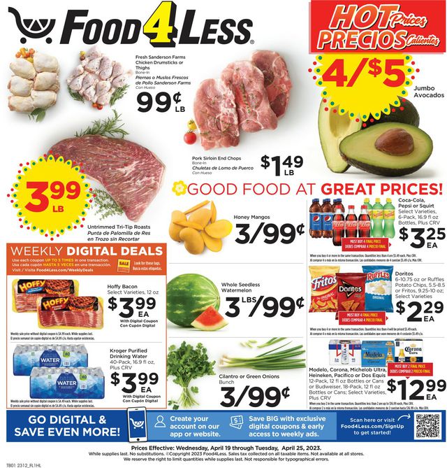 Food 4 Less Ad from 04/19/2023