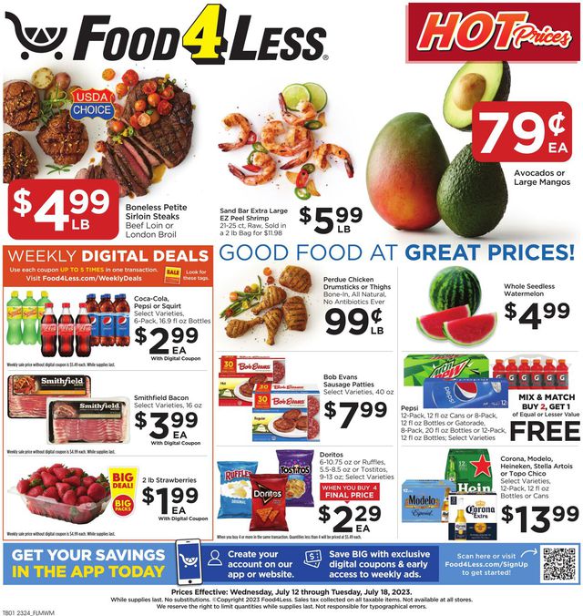 Food 4 Less Ad from 07/12/2023