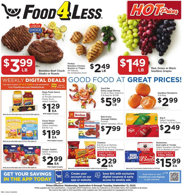 Food 4 Less Ad from 09/06/2023