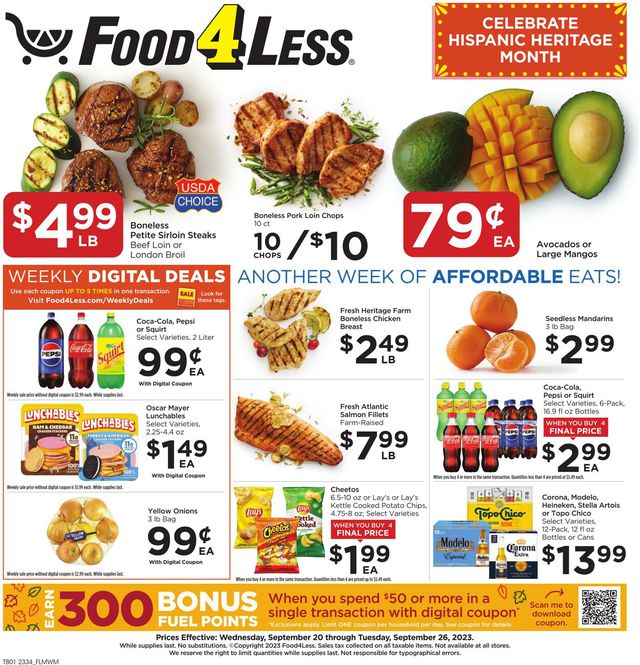 Food 4 Less Ad from 09/20/2023