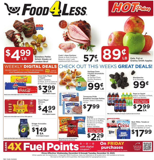 Food 4 Less Ad from 12/06/2023