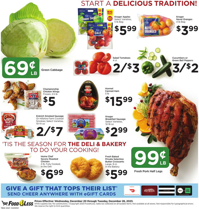 Food 4 Less Ad from 12/20/2023