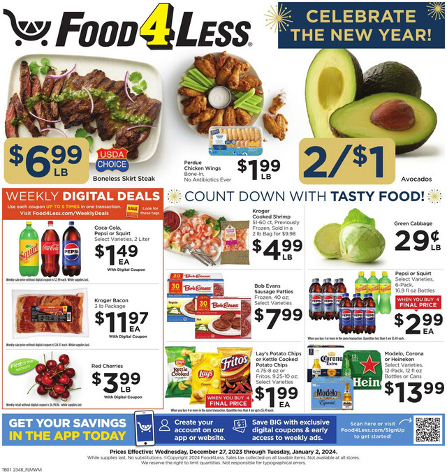 Food 4 Less Ad from 12/27/2023