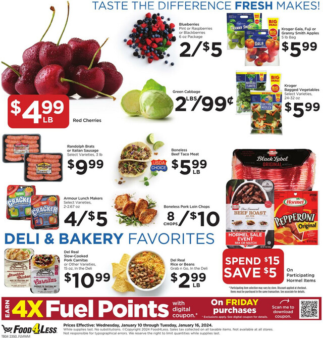 Food 4 Less Ad from 01/10/2024