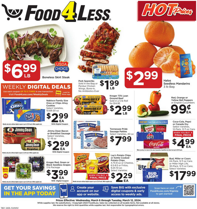 Food 4 Less Ad from 03/06/2024