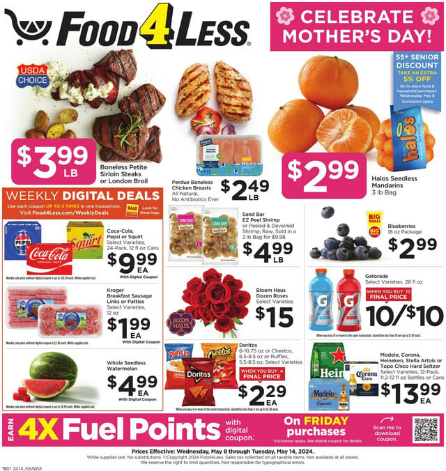 Food 4 Less Ad from 05/08/2024