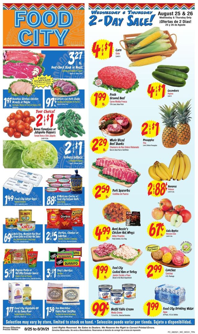 Food City Ad from 08/25/2021