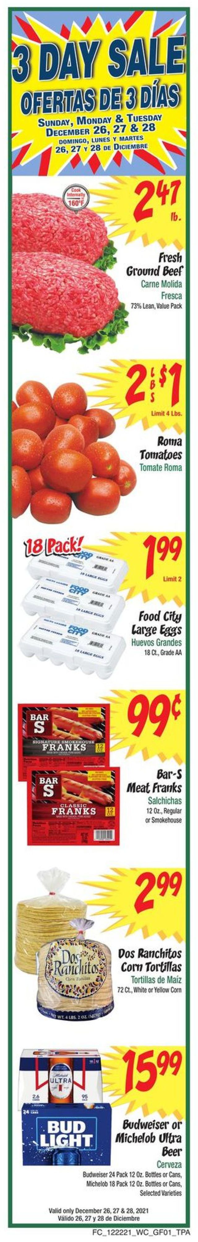 Food City Ad from 12/22/2021