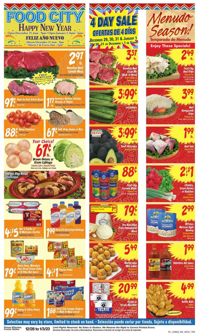 Food City Ad from 12/28/2022