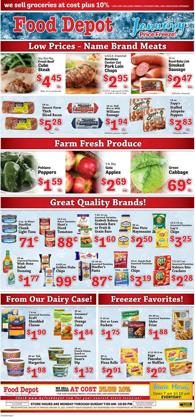 Food Depot Ad from 01/25/2021
