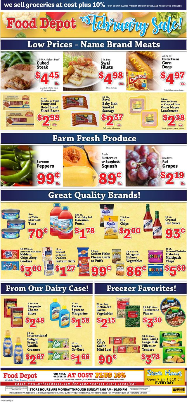 Food Depot Ad from 02/15/2021