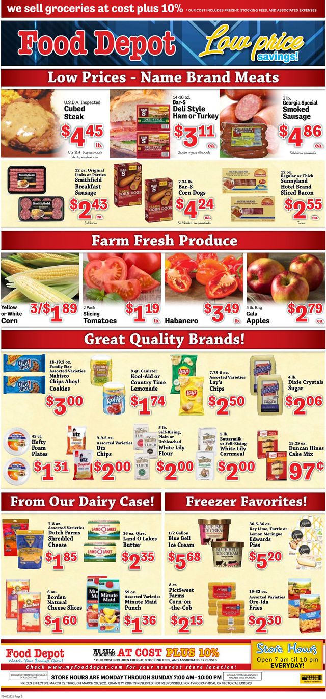 Food Depot Ad from 03/22/2021