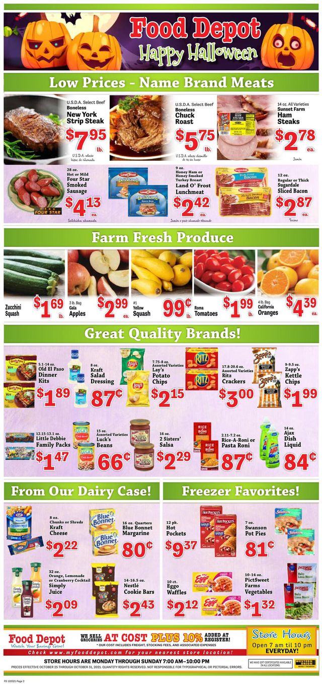 Food Depot Ad from 10/25/2021