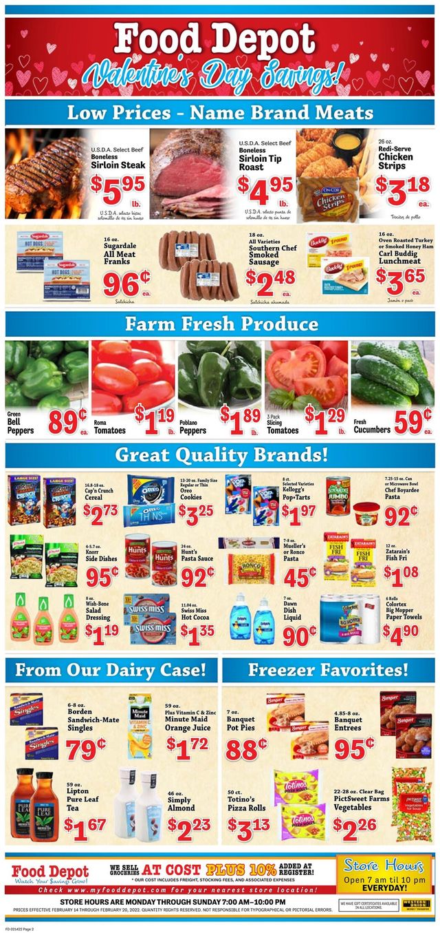 Food Depot Ad from 02/14/2022
