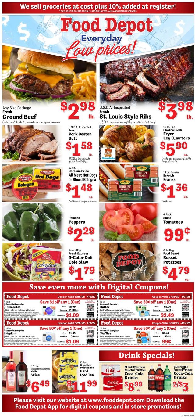 Food Depot Ad from 03/28/2022