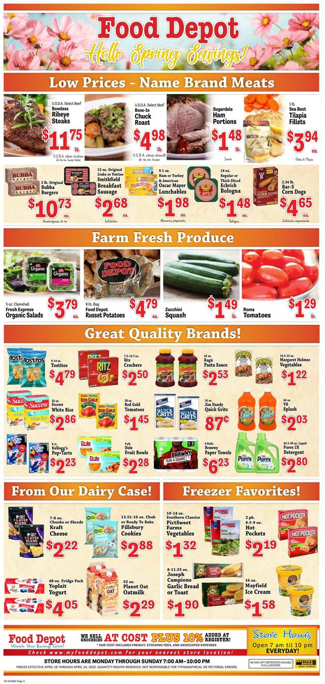 Food Depot Ad from 04/18/2022