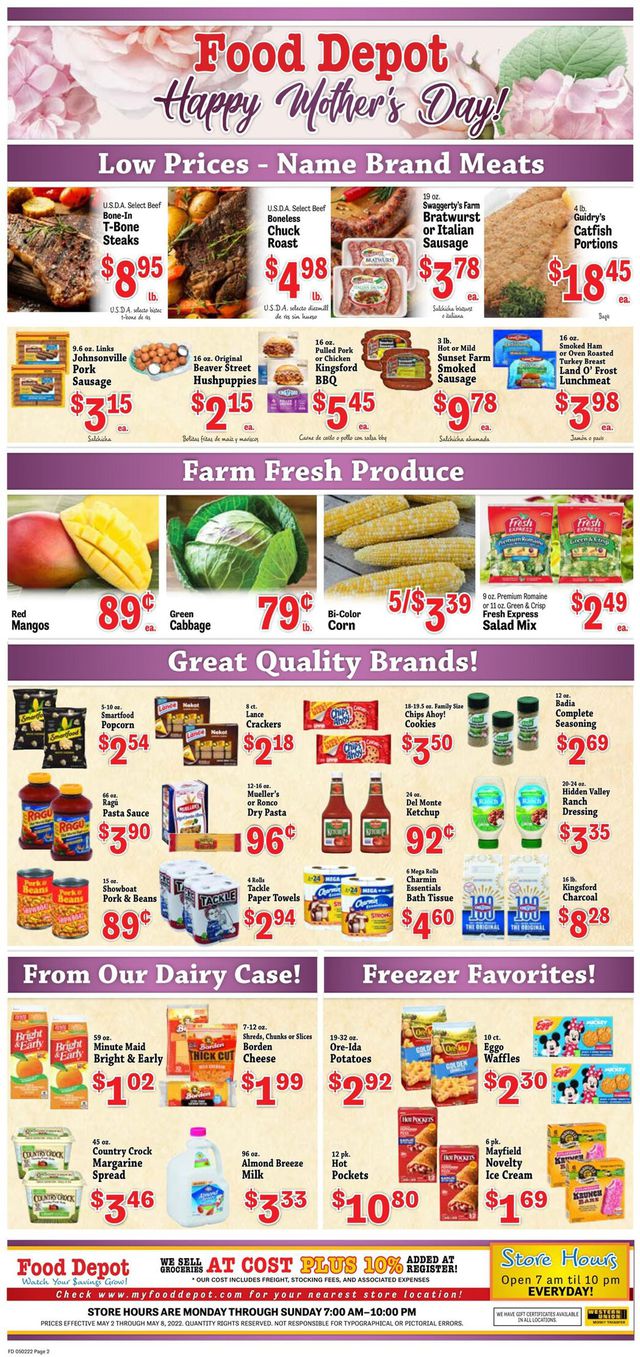 Food Depot Ad from 05/02/2022
