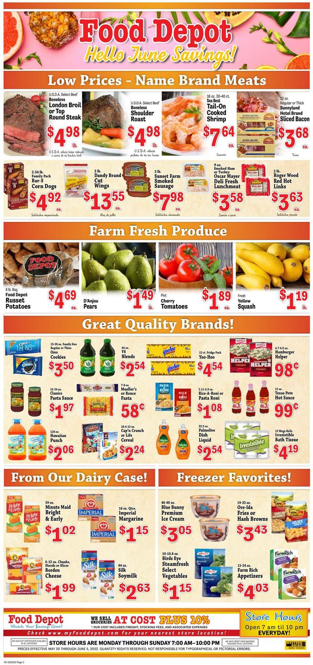 Food Depot Ad from 05/30/2022