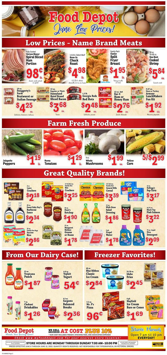 Food Depot Ad from 06/06/2022