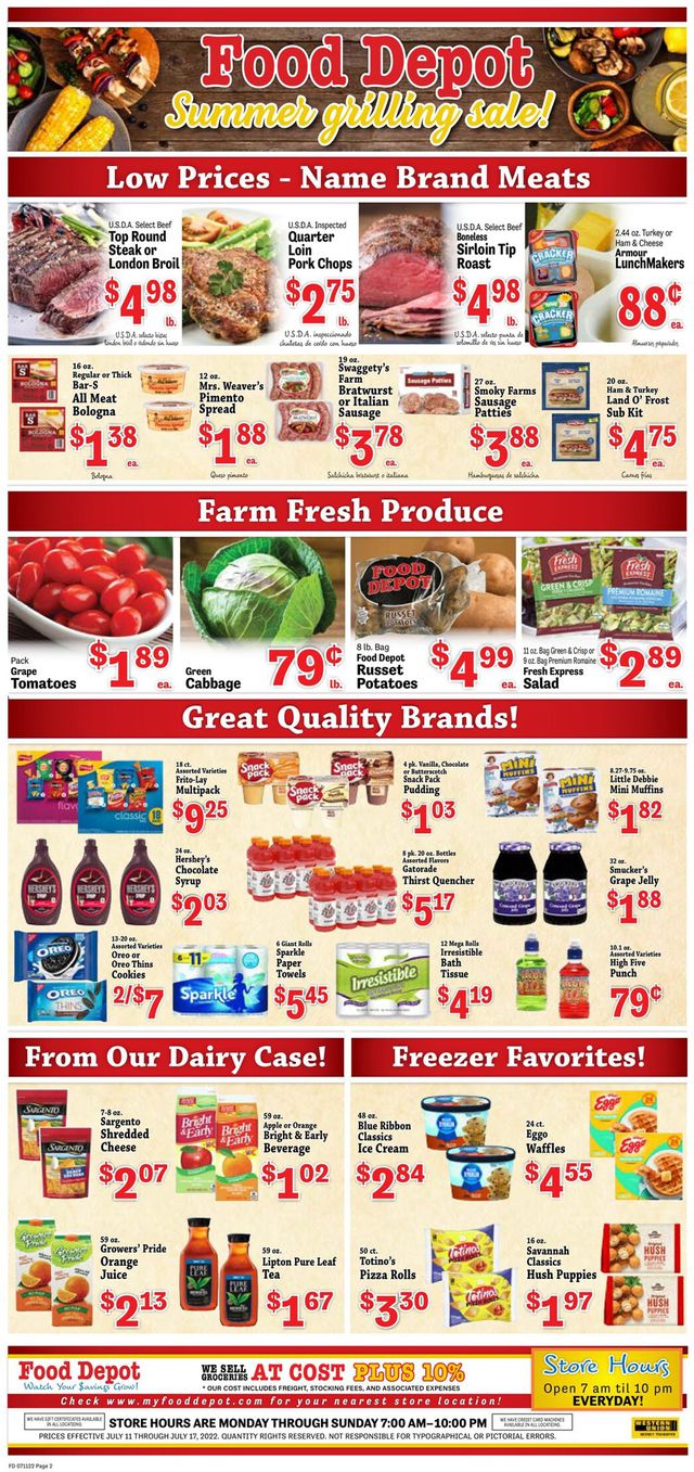 Food Depot Ad from 07/11/2022