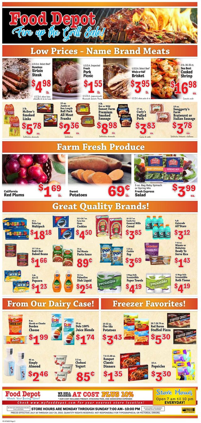 Food Depot Ad from 07/18/2022