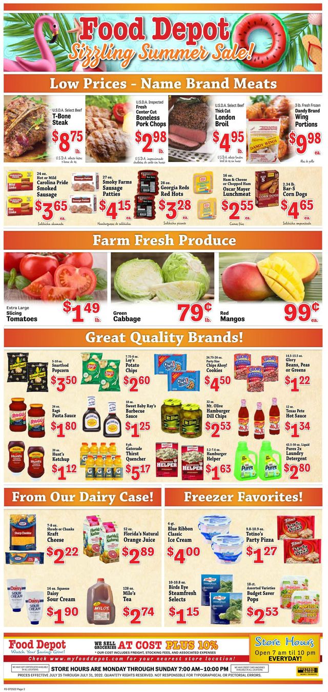 Food Depot Ad from 07/25/2022