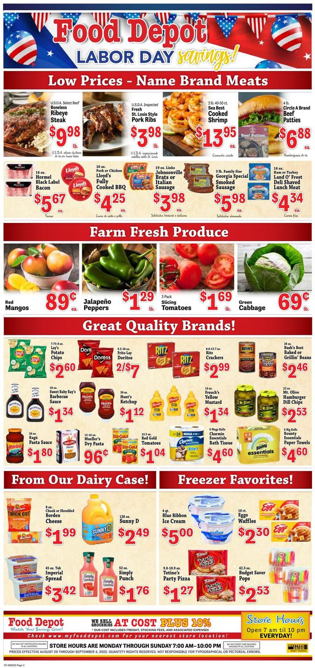 Food Depot Ad from 08/29/2022