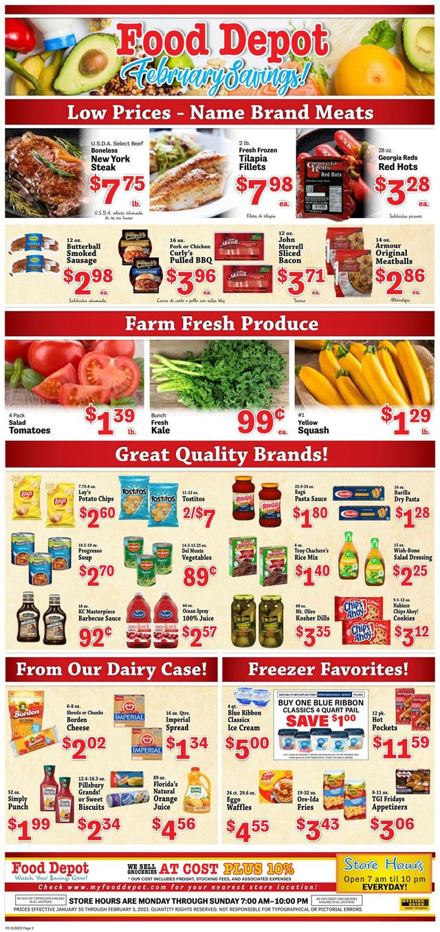 Food Depot Ad from 01/30/2023