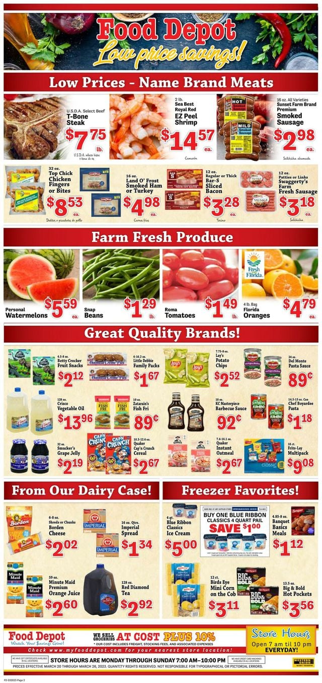 Food Depot Ad from 03/20/2023