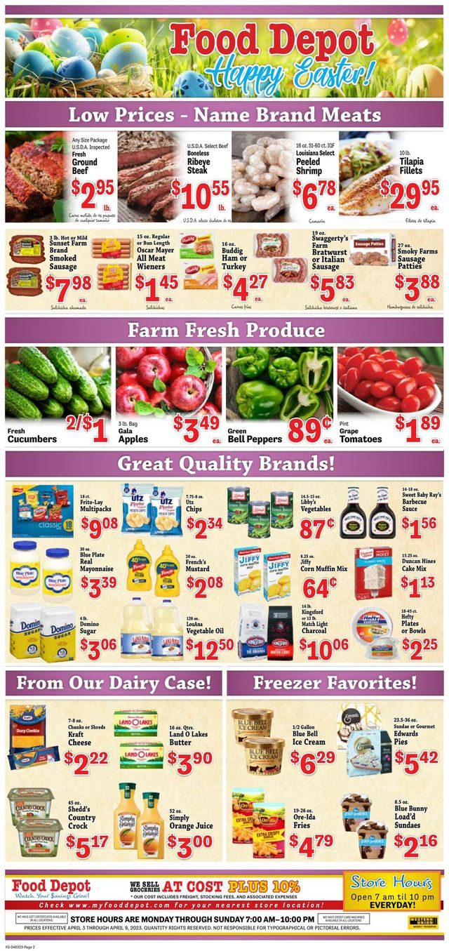 Food Depot Ad from 04/03/2023