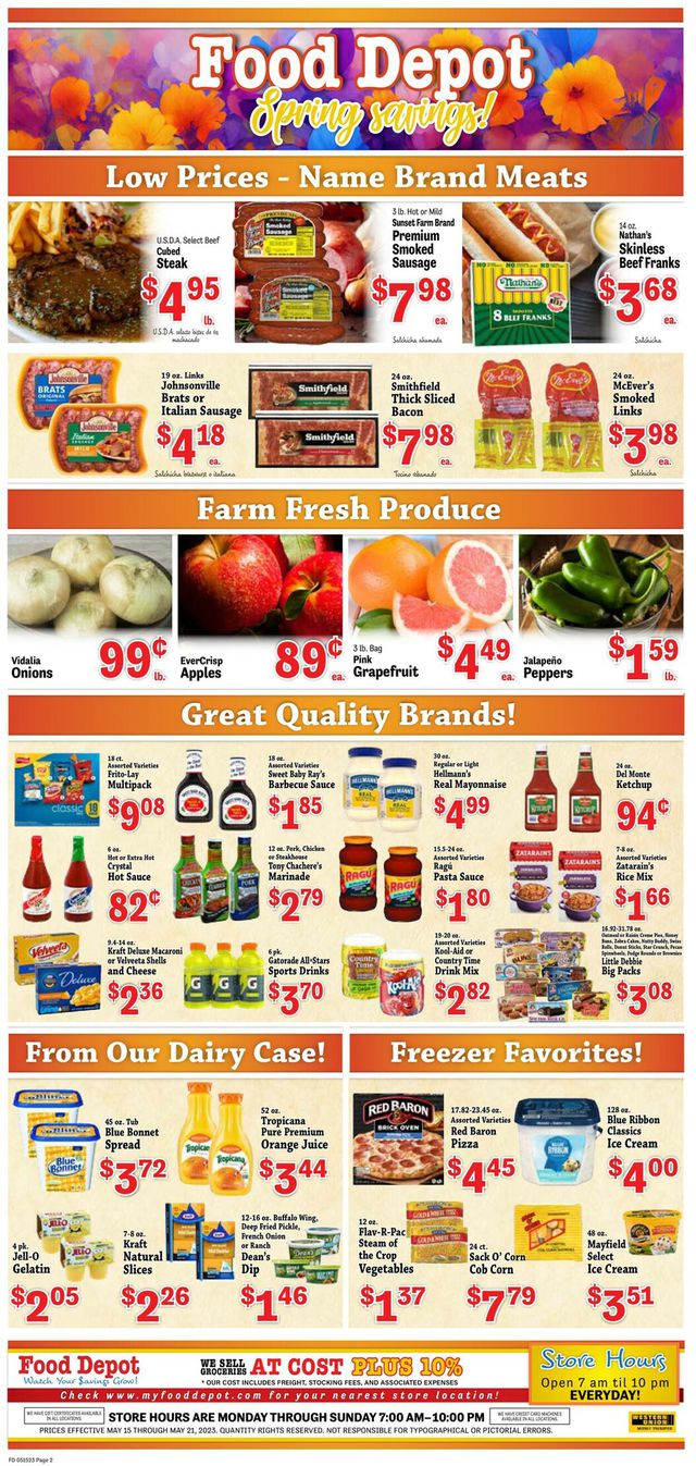 Food Depot Ad from 05/15/2023