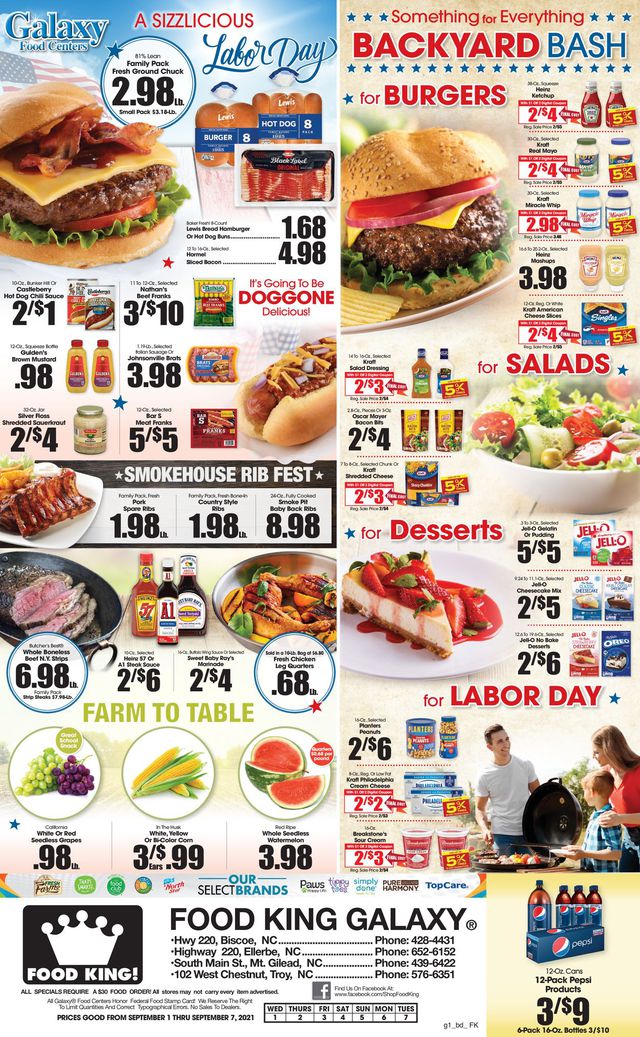 Food King Ad from 09/01/2021