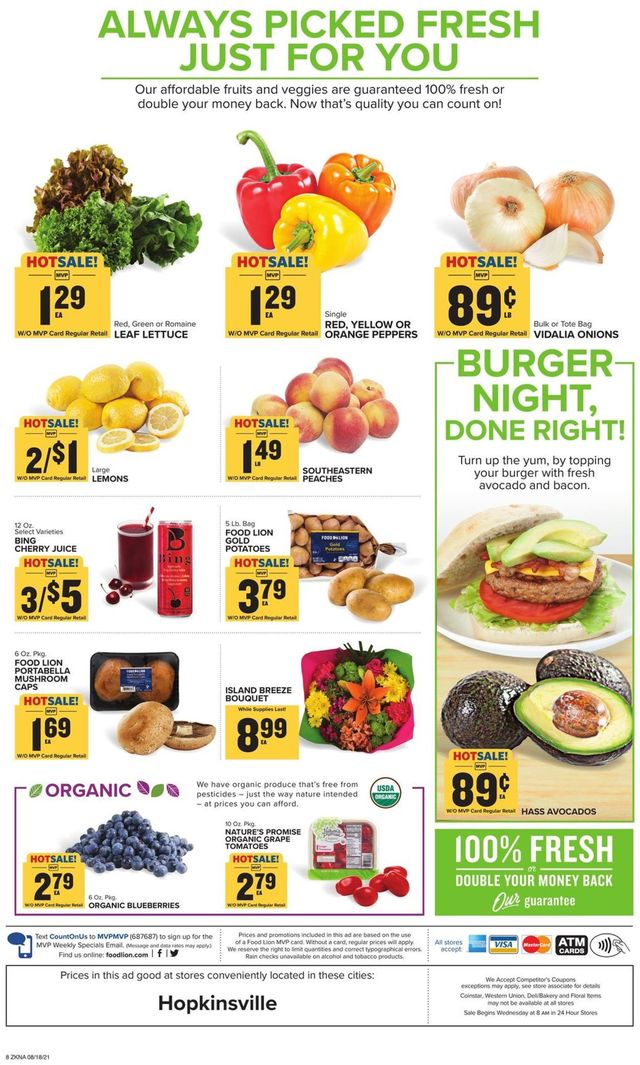 Food Lion Ad from 08/18/2021
