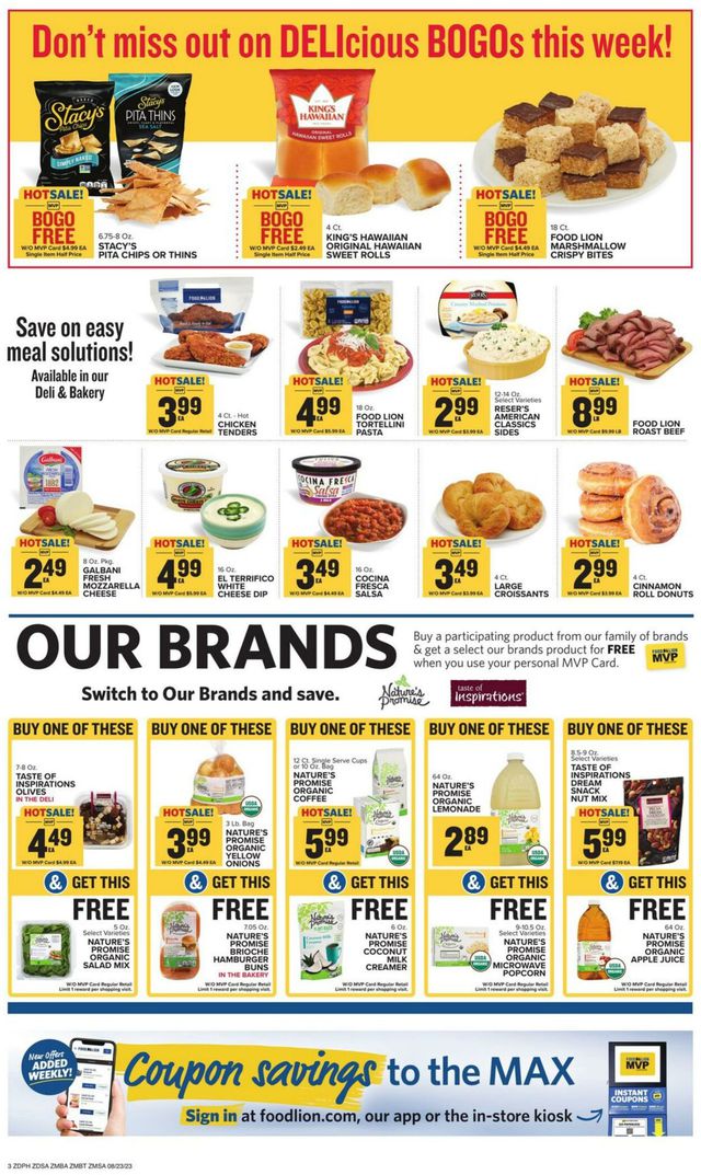 Food Lion Ad from 08/23/2023