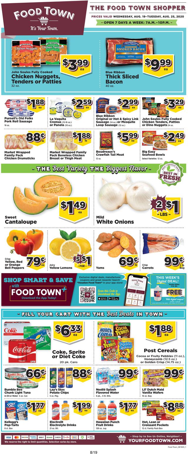 Food Town Ad from 08/19/2020