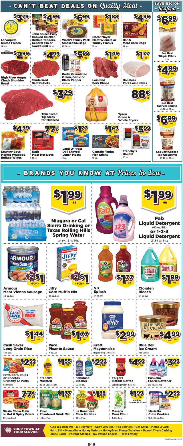Food Town Ad from 08/19/2020