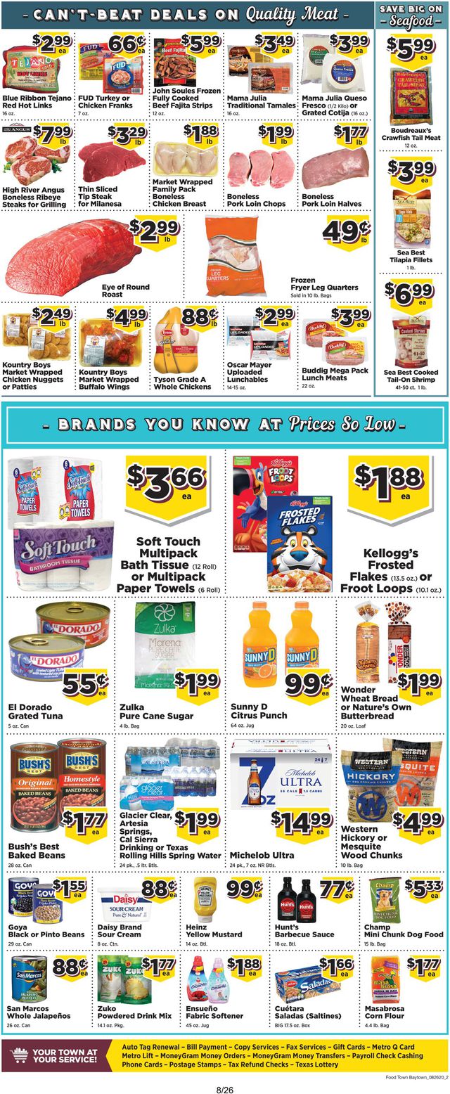 Food Town Ad from 08/26/2020